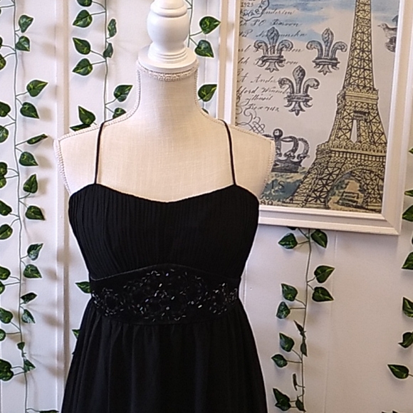 🦌🎄🎁 JONES WEAR BLACK CHIFFON COCKTAIL 🍹DRESS SZ 16 - Picture 4 of 13
